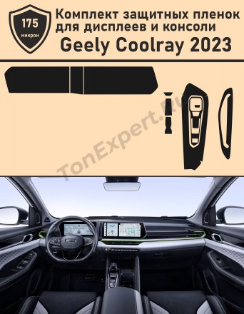 Geely Coolray 2023/Комплект защитных пленок для дисплеев и консоли