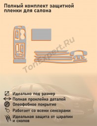 Jetour Dashing/16 дюймов/Полный комплект защитных пленок для салона автомобиля 