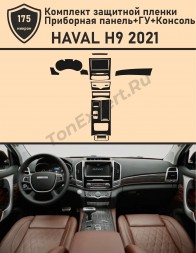 HAVAL H9 2021/Комплект защитной пленки для приборной панели+ГУ+консоль