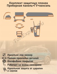 Geely Monjaro 2023/ Комплект матовых защитных пленок  Приборная панель+ГУ+Консоль