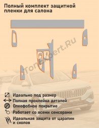 Voyah Free 2021/ Полный комплект из матовых защитных пленок для салона автомобиля
