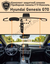 Hyundai Genesis G70 (2018) защитная пленка для приборной панели + ГУ + консоли