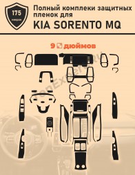 Kia Sorento MQ 2021/Полный комплект защитных пленок (Экран 9 дюймов)