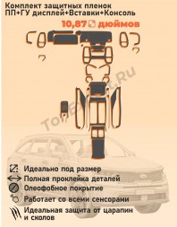 Kia Sorento MQ 2021/Комплект защитных пленок ПП+ГУ+Консоль+Вставки (Экран 10 дюймов)