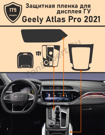 Geely Atlas PRO 2021/Матовая защитная пленка для ГУ+Консоль