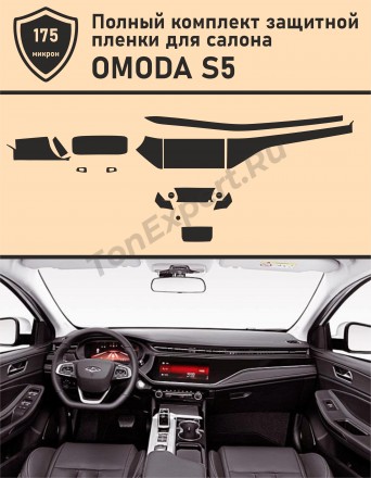 OMODA S5 Полный комплект из матовых защитных пленок для салона ПП+ГУ+Климат+Вставки