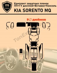 Kia Sorento MQ 2021/Комплект защитных пленок ПП+ГУ+Консоль+Вставки (Экран 9 дюймов)