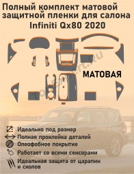 Infiniti QX80 2020/Полный комплект матовой защитной пленки для салона 