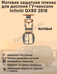 Infiniti QX80 2018/Матовая защитная пленка для дисплея ГУ+консоли 