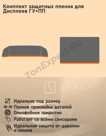 Zeekr 001/Защитная пленка для дисплеев ГУ+ПП