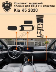 KIA K5 2020/Комплект защитных пленок для ПП, ГУ и консоли 