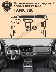 TANK 300/Полный комплект защитных пленок для салона ГУ+климат+дисплей+консоль+двери